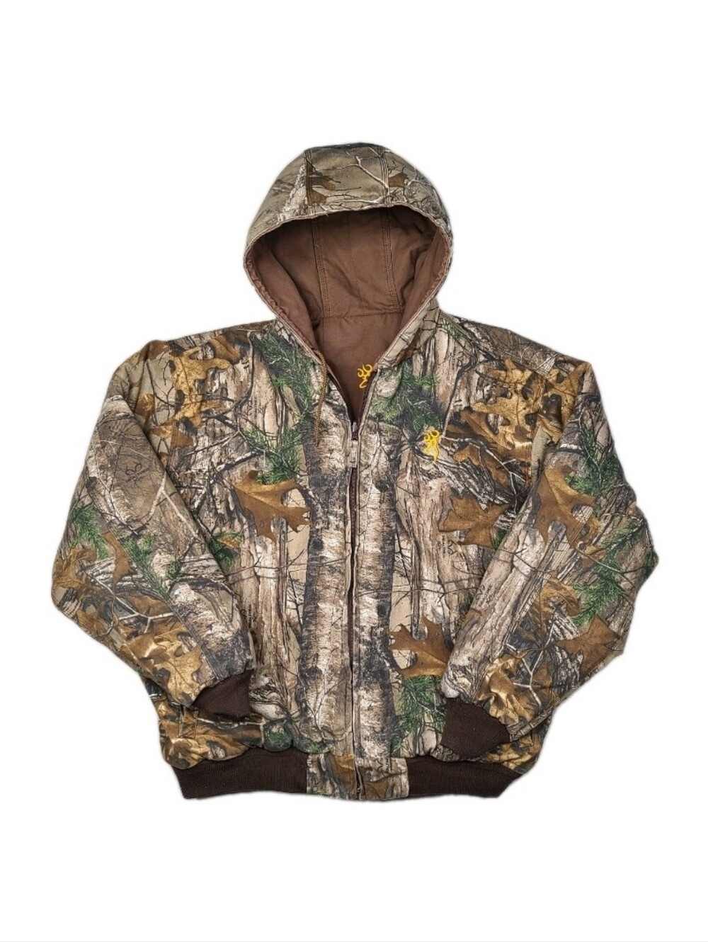 Browning Jacket Mens XL Realtree Camo Reversible Hooded Duck Canvas Coat Hunting